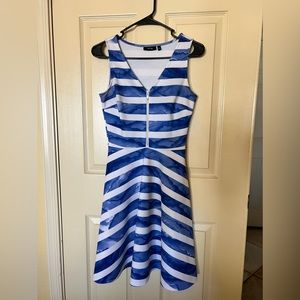 {Apt 9} Blue and white dress